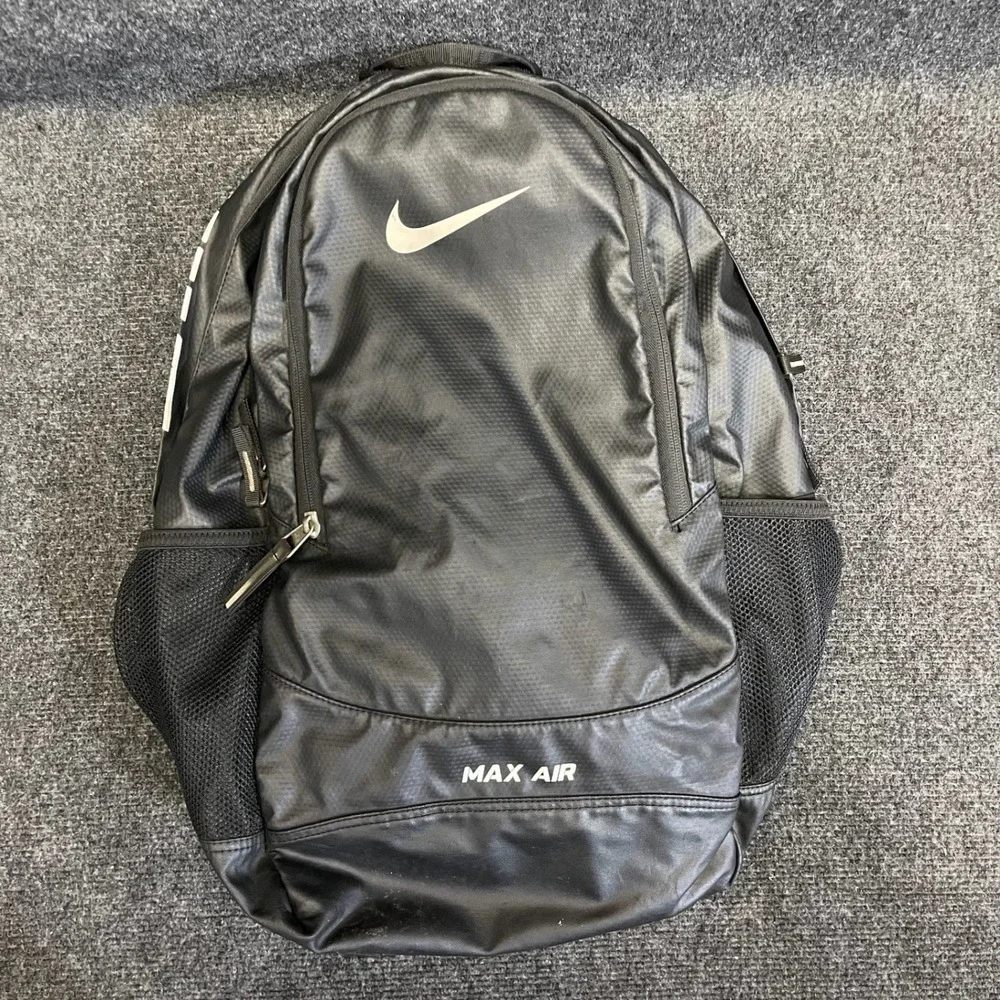 Nike BA4595-067 Max Air Black Polyester Athletic School Work Travel Backpack Bag